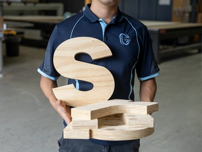 Cut It Out CNC-machined timber lettering