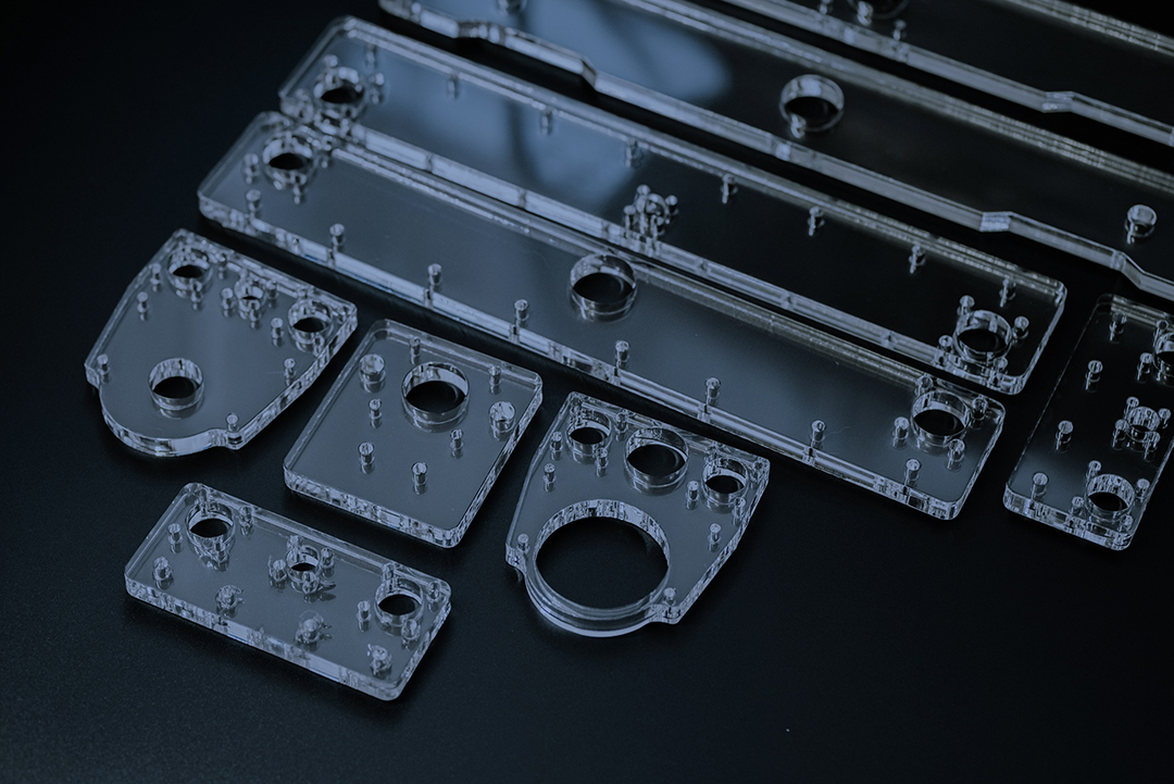 Precision-cut clear acrylic components